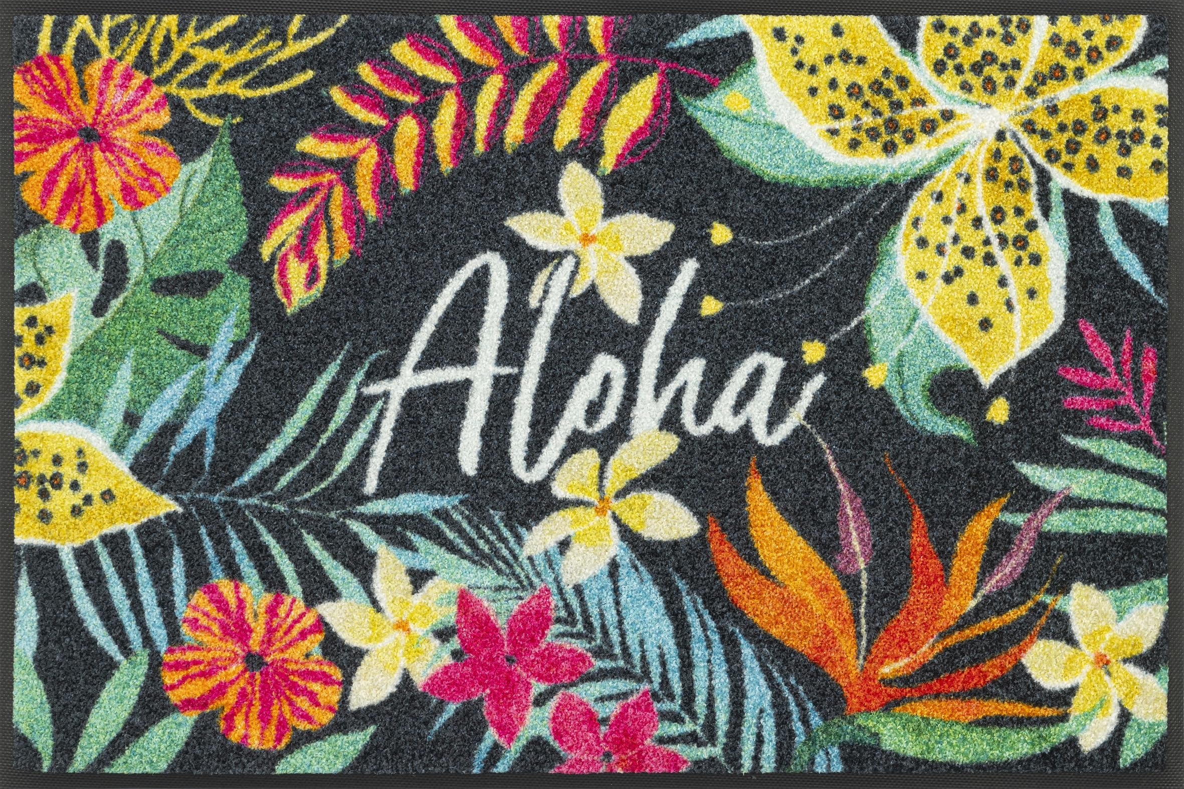 Wash+Dry Aloha Doormat, 50 x 75 cm, Washable for Indoor and Outdoor Use Colourful, Multicoloured, 50 x 75 cm (Rectangular)