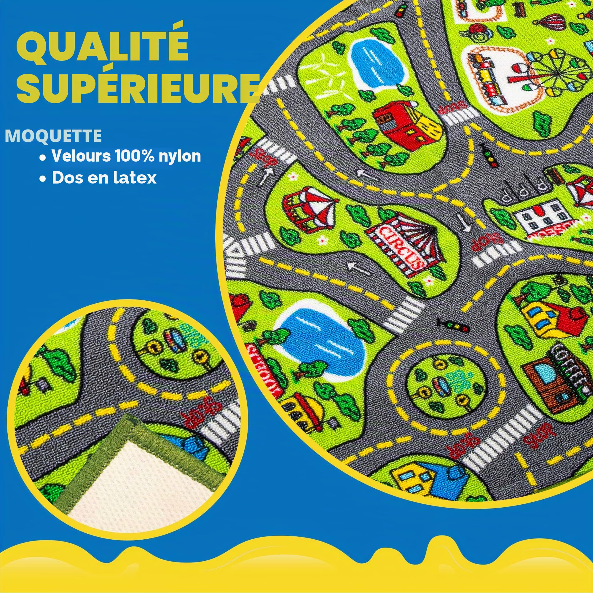 JOYIN Tapis de Jeux 80x150cm pour Enfants à partir de 3 Ans Tapis Circuit Grand Tapis de Jeux dans la Salle de Jeux