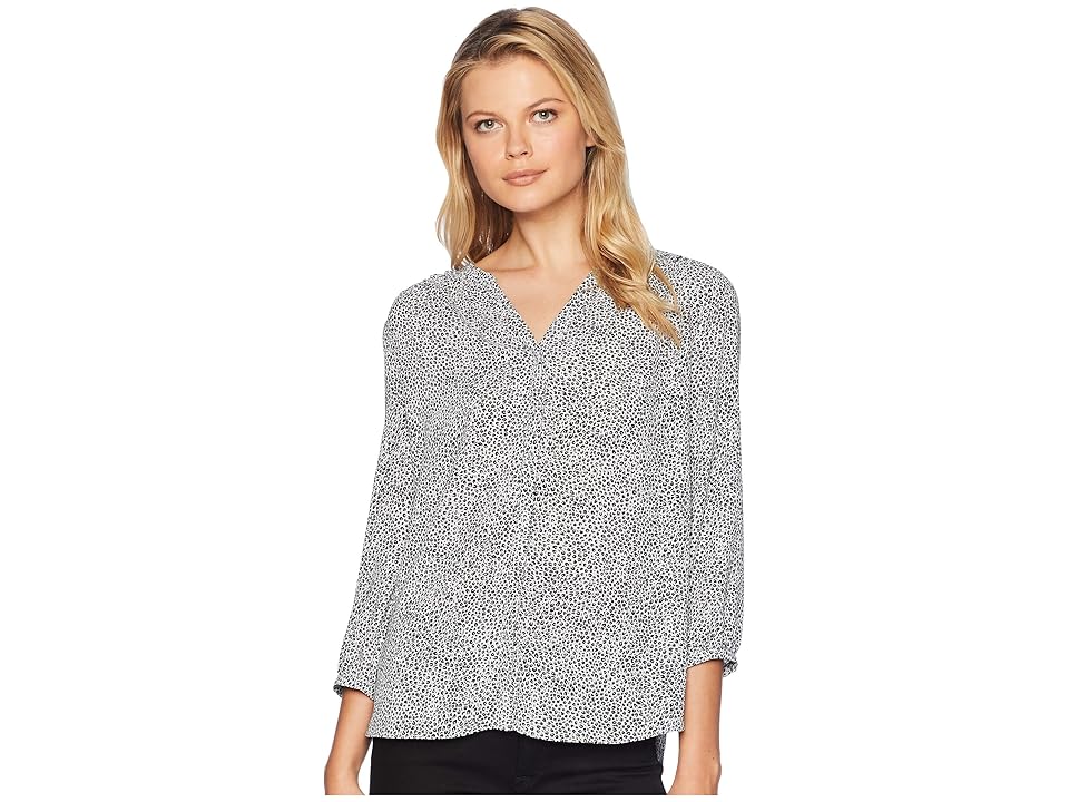 

NYDJ Blouse w/ Pleated Back (Carmel Cat Grey Cloud) Women's Blouse, Gray