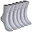 Facool Lightweight Diabetic Crew Socks, Men\'s Non-Binding Loose Top Cushioned Moisture Wicking Soft Cotton Diabete Dress Wellness Comfortable Long Socks, 6 Pairs Grey Large
