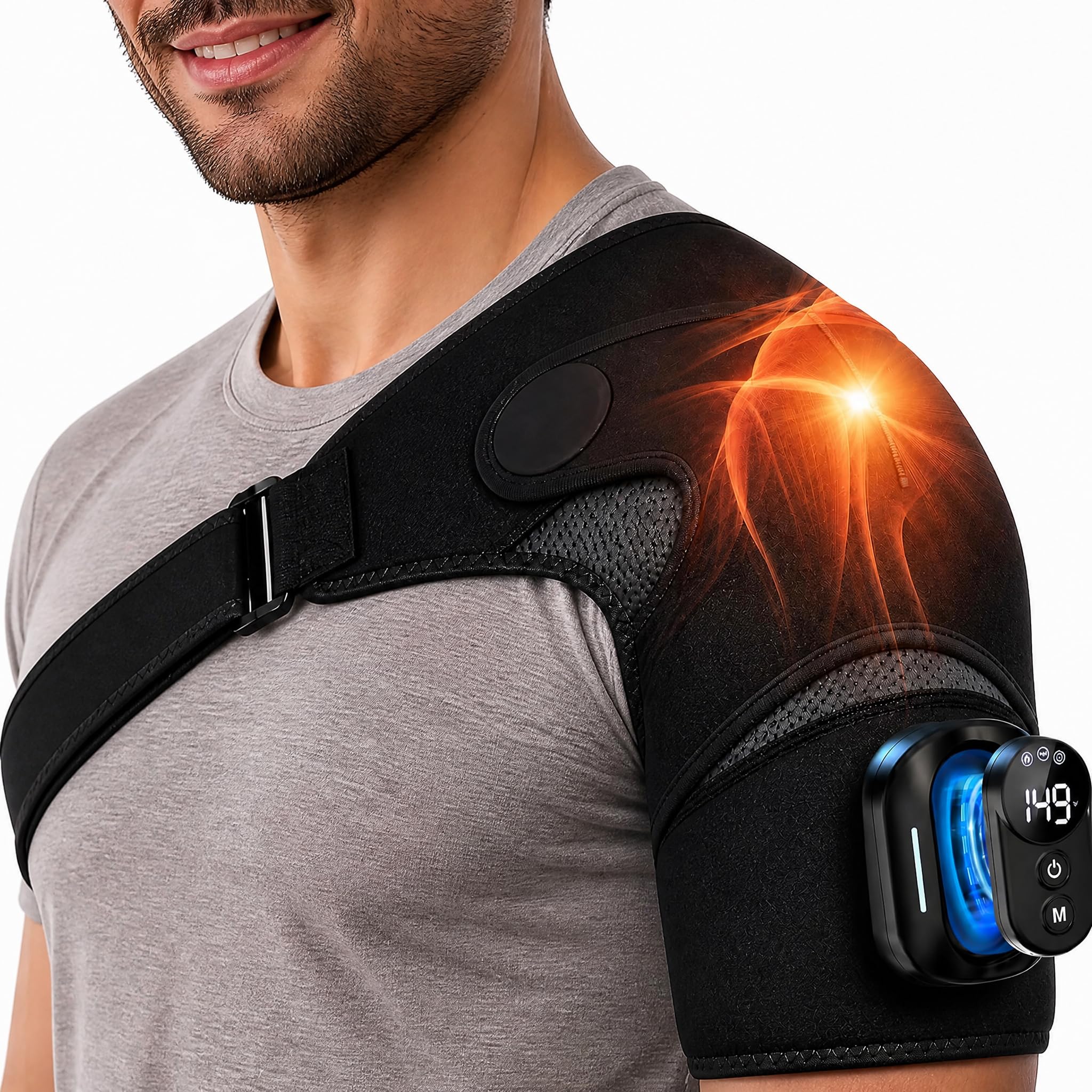 Photo 1 of Cordless Shoulder Heating Pad 5 Heat & Vibration Modes for Women Men