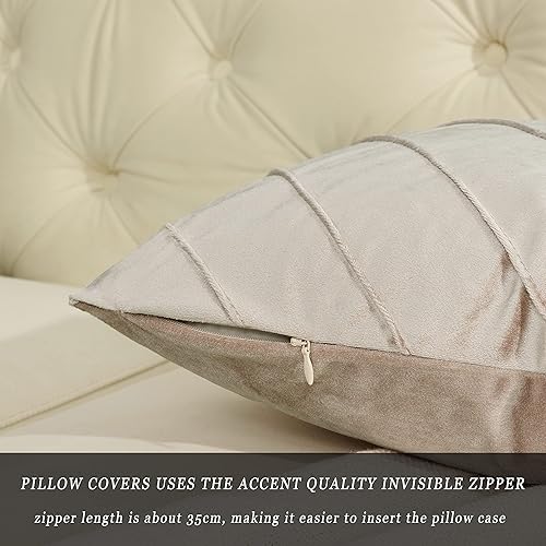 Miniatura 3 de GIGIZAZA Juego de 2 fundas de almohada decorativas de terciopelo de 12 x 20 pulgadas, fundas de almohada lumbar, fundas de cojín cuadradas para sala