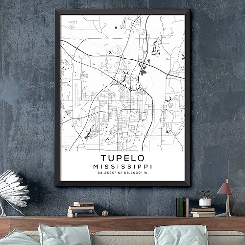 Miniatura 2 de Mapa de Tupelo, Mississippi, Light 2 (24x36)