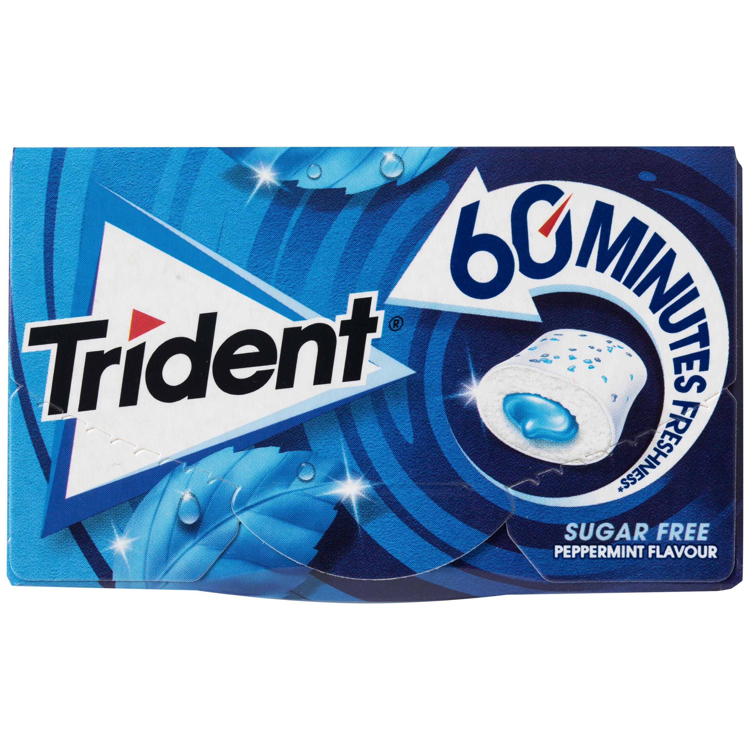 Trident 60 Minutos Menta - Chicles sin Azúcar con Sabor a Menta - Paquete de 16 Envases 22 g