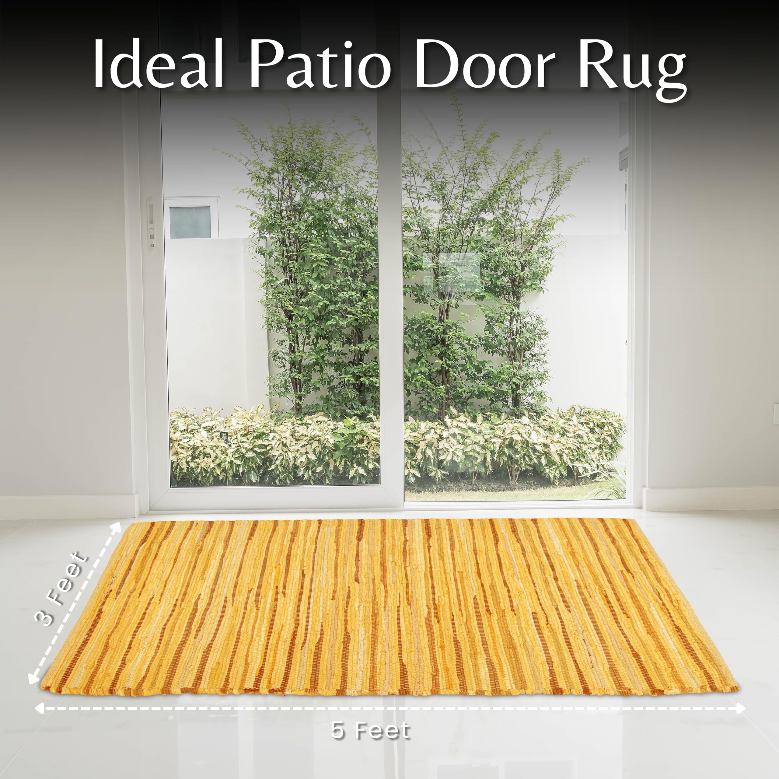 Ramanta Home Tapis Chindi en coton tissé à la main 0,9 x 1,5 m – Moutarde
