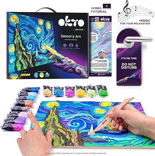 Miniatura 2 de OKTO Kit de arte Starry Night  Arte y manualidades, pintura de bricolaje con kit de arcilla de modelado para pintar  Kits de pintura para adultos
