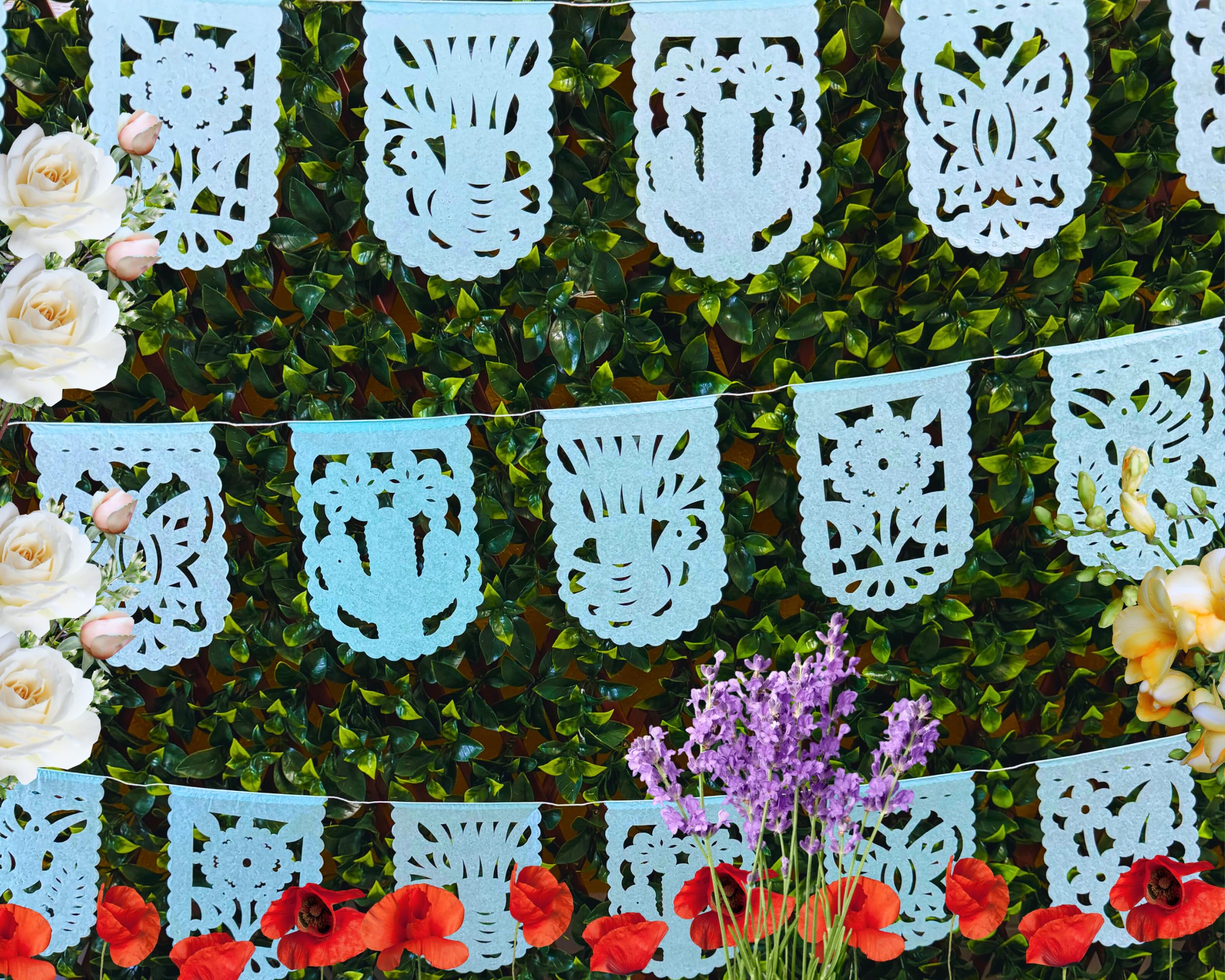 5 Packs Bannières Mexicaines Papel Picado Irisées - Décoration Fiesta Cinco De Mayo