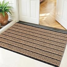 Outdoor Front Door Mat 24" x 36", Dirt Trapping Outside Entrance Rug, Non Slip Shoe Scraper, Heavy Duty Commercial Rug for Patio, Garage, Traffic Area, Office, Roll Packing