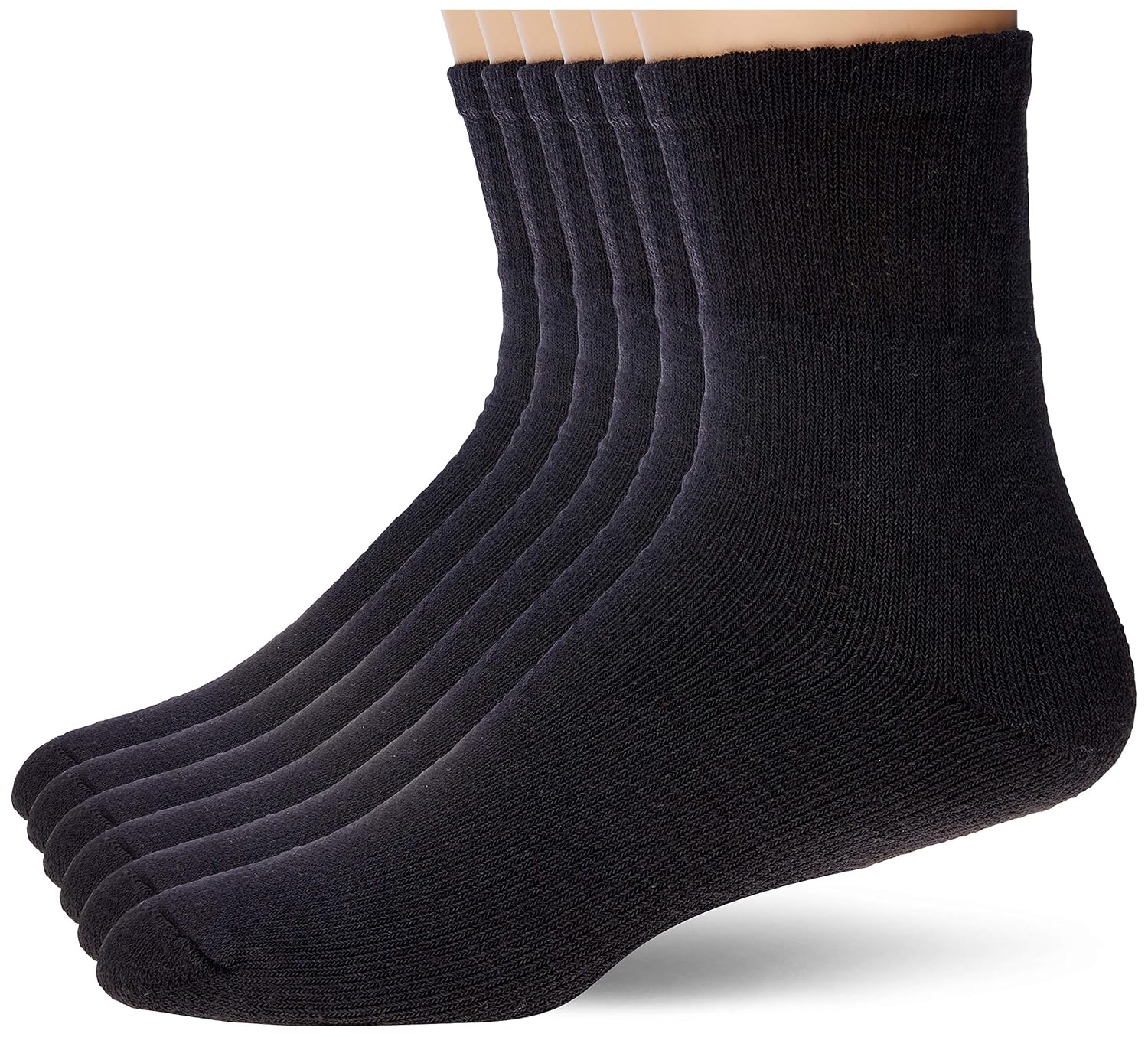 Kit com 6 Meias Básicas Atoalhadas, Trifil, Adulto Unissex, Preto, G