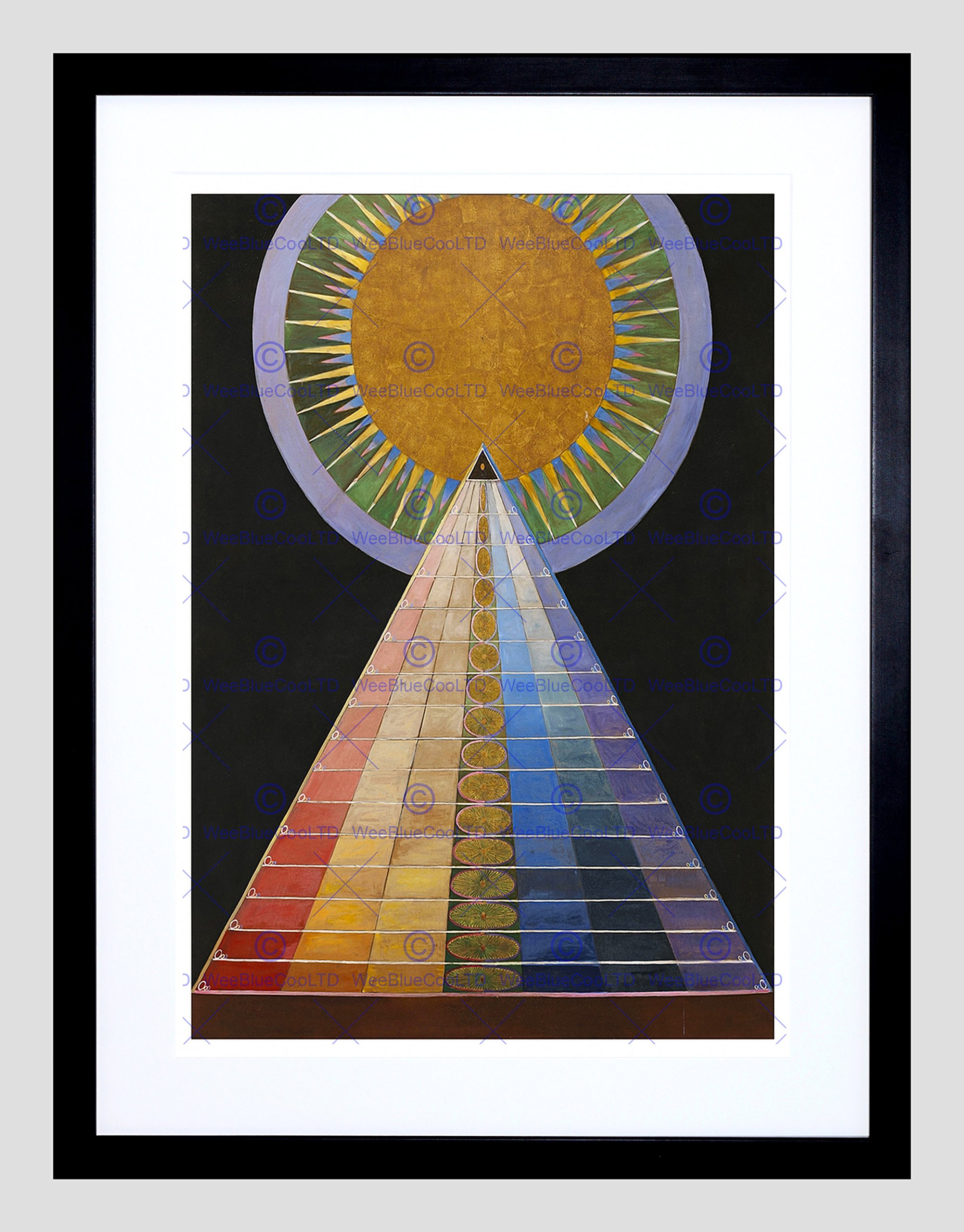 PAINTING HILMA AF KLINT 1907 ALTARPIECE NO 1 GROUP FRAMED ART F12X10229