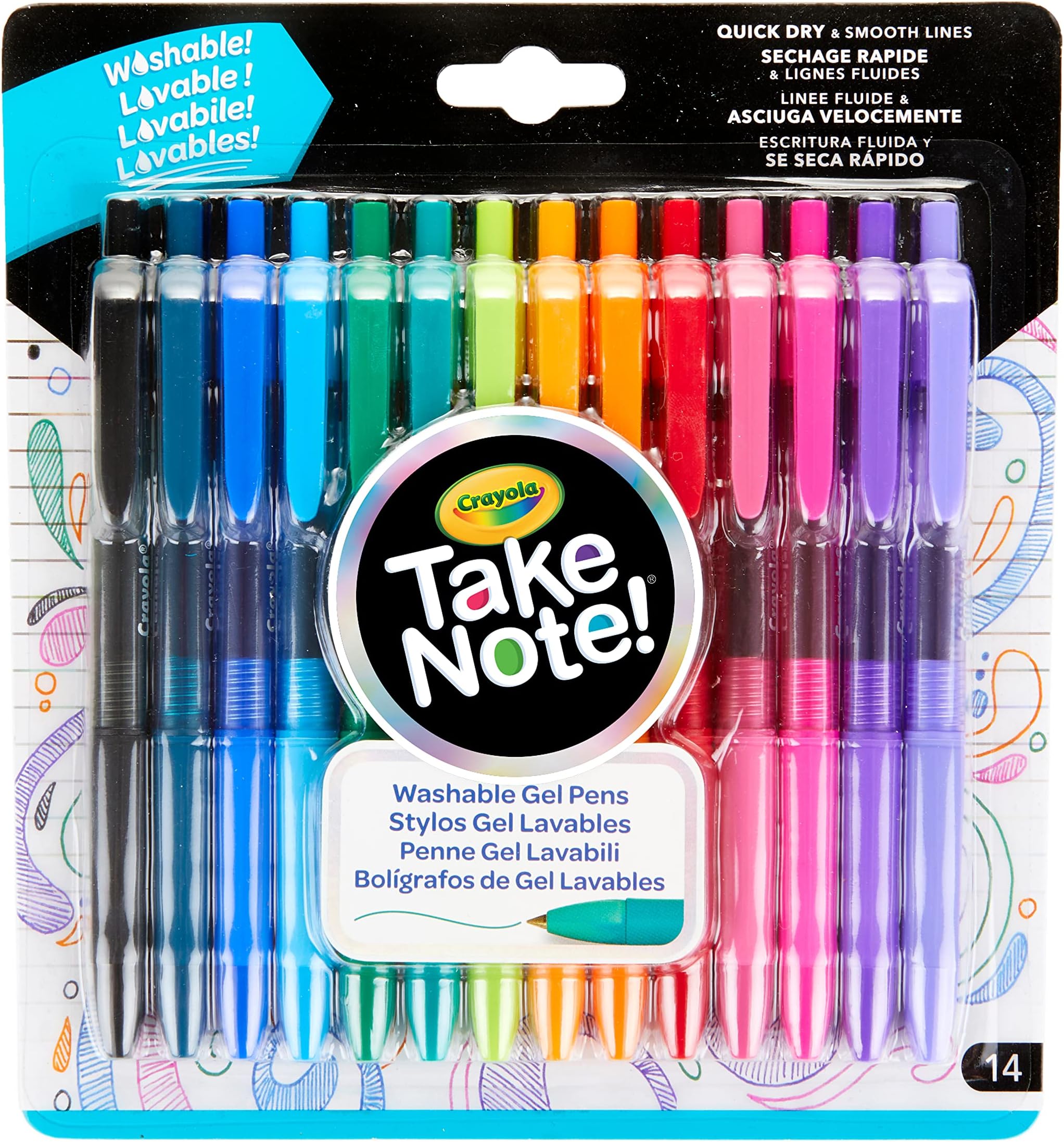 CRAYOLA Take Note! Washable Gel Pens 14 Ct