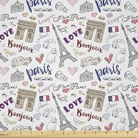 Vista 129 de Lunarable Tela suculenta de The Yard, flores en acuarela estilo pintura coloridas flores de primavera tema de jardinería, tela de microfibra