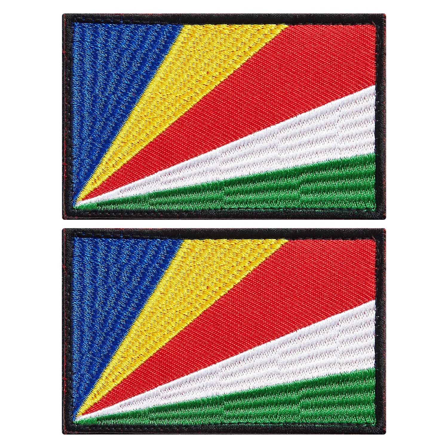stidsds 2 Pack Seychelles Flag Patch Seychelles Flags Embroidered Patches Seychelles Flags Military Tactical Patch for Clothes Hat Backpacks Pride Decorations