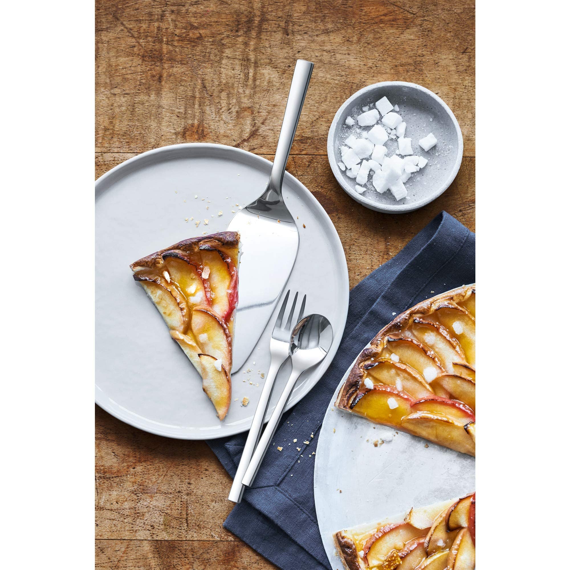 WMF Obst-/ Kuchenbesteck 13-teilig Kaffeelöffel Kuchengabel Tortenheber für 6 Personen Nuova Cromargan Edelstahl rostfrei poliert & Latte Macchiato Löffel 6-teilig Nuova Cromargan Edelstahl