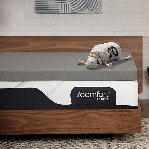 Serta Carbon Dream - Cubrecolchón de espuma viscoelástica de 3 pulgadas