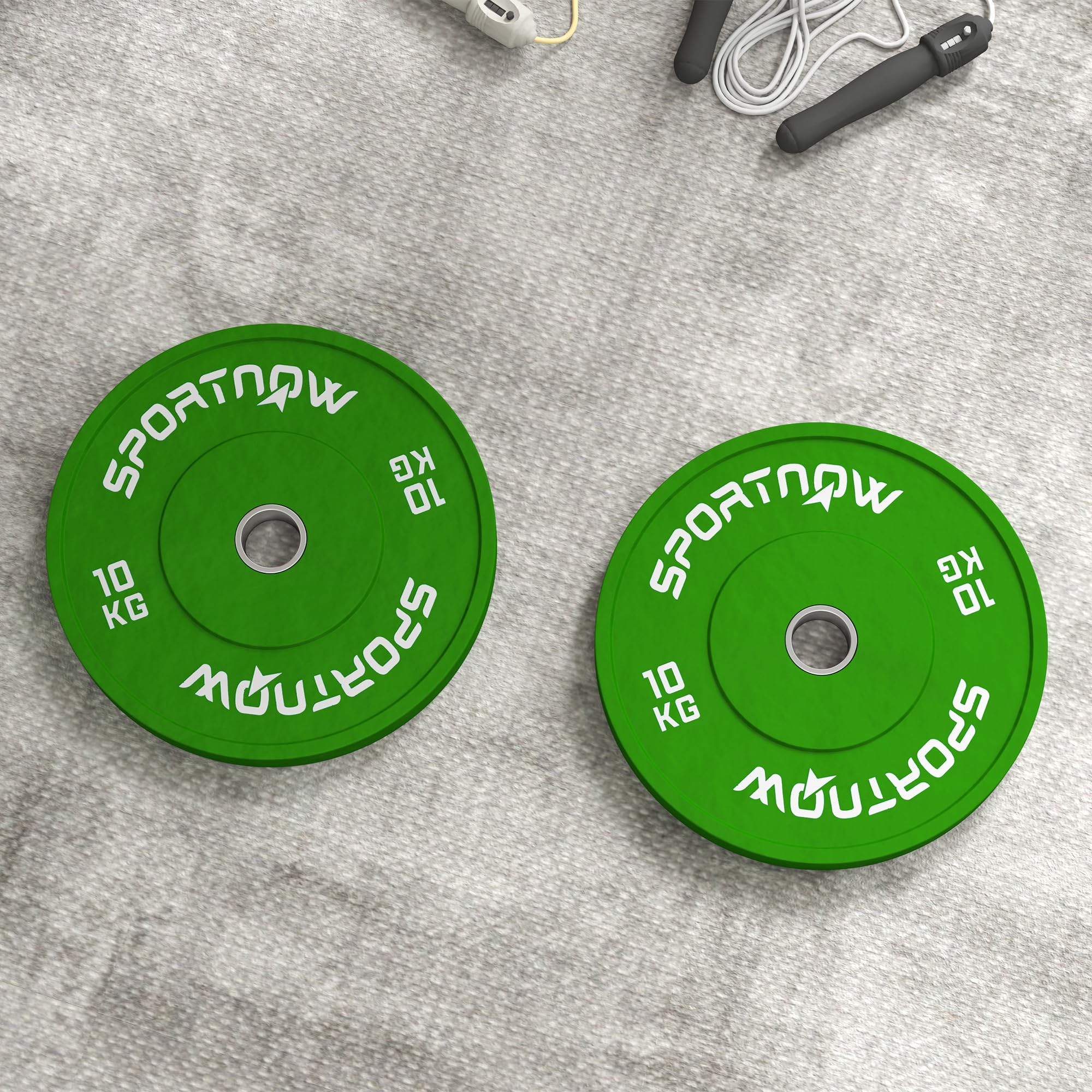 SPORTNOW Set 2 Dischi Pesi 2x5/10/20 kg in Gomma, Dischi per Palestra e Casa con Foro da 5 cm per Manubri e Bilancieri