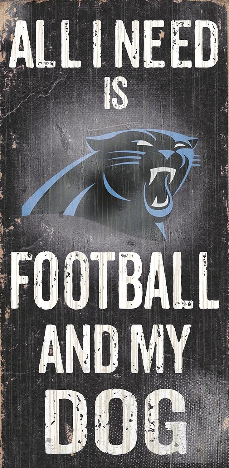 Fan Creations Sign Carolina Panthers Football and My Dog, Multicolored