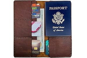 Passport Holder Premium Cover, Full Grain Leather Case & Travel Wallet To Secure Your Belongings