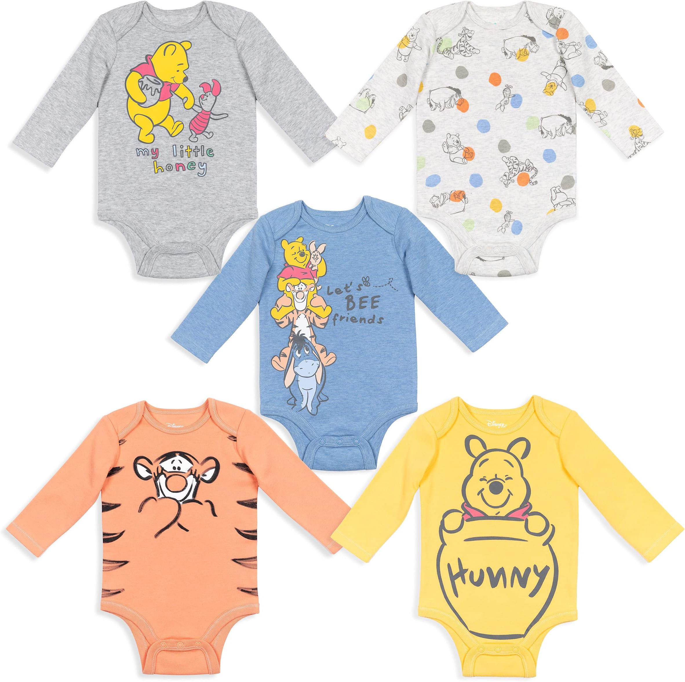 DisneyLion King Winnie The Pooh Nightmare Before Christmas Mickey Mouse Baby 5 Pack Bodysuits Newborn to Infant