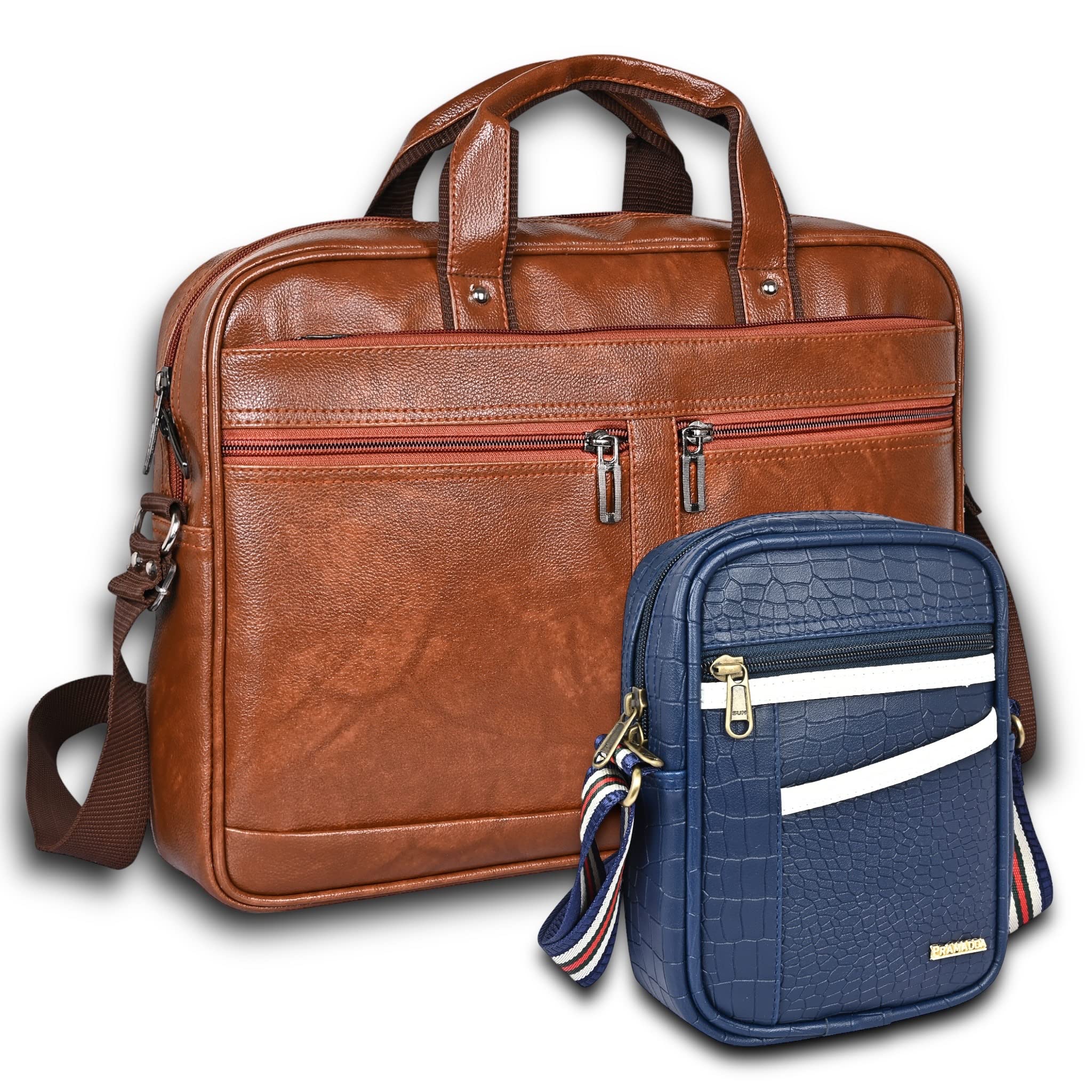 Pramadda Pure Luxury 16 inch laptop bag for men women travel, office messenger shoulder bags, corporate gift item men, leather side bags for documents. (B0C1BSC4BJ) Amazon Price History, Amazon Price Tracker