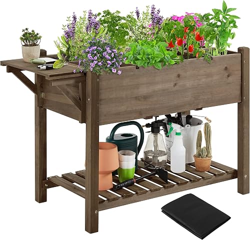 Carré Potager sur Pieds Jardinière Surélevée avec Étag Yaheetech