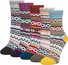 Women Socks Merino Wool Winter Thermal Soft Classic Chunky Socks for Ladies Breathable Premium Hiking Sock Sweat-wicking, Wool Sock Gift for Men Women