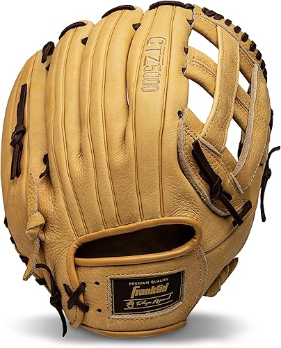 Franklin Sports Guante de béisbol para campo - Guante de béisbol para hombres adultos y jóvenes - Guante de béisbol de cuero de vaca CTZ5000 para