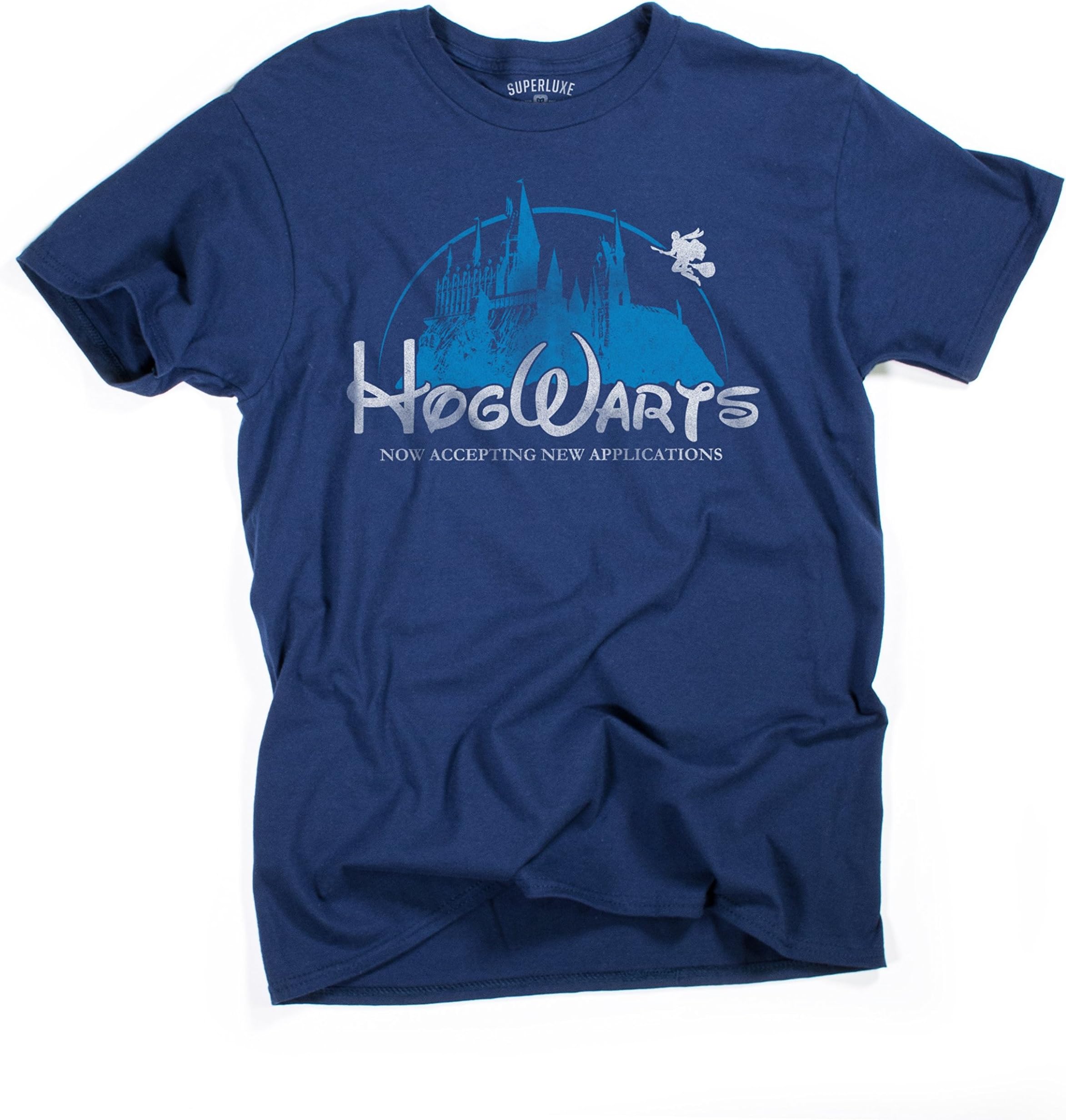 Superluxe™ Mens Hogwarts Castle Harry Potter Wizarding World Disney T-Shirt, XXXX-Large, Navy
