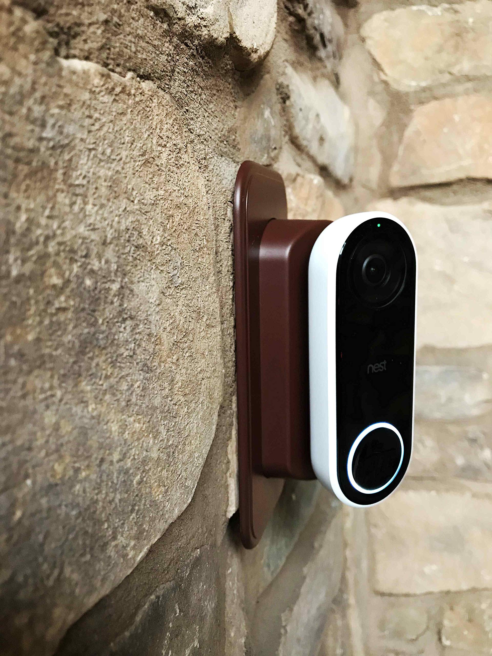 Wall Plate with 30 Degree Angle Mount for Nest Hello Video Door Bell - Coffee
