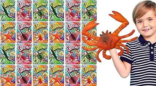 JA-RU Magic Grow - Animales acuáticos con temática oceánica (24 paquetes surtidos) juguetes temáticos de vida en la playa Juguetes expandibles para