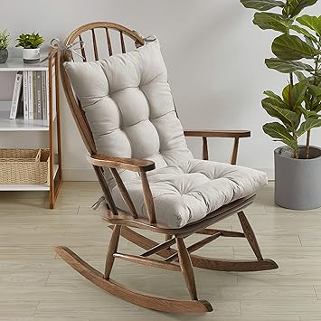 Rocking Chair Cushion Premium Pads Non Skid Slip Backed Set of Upper and Lower with Ties