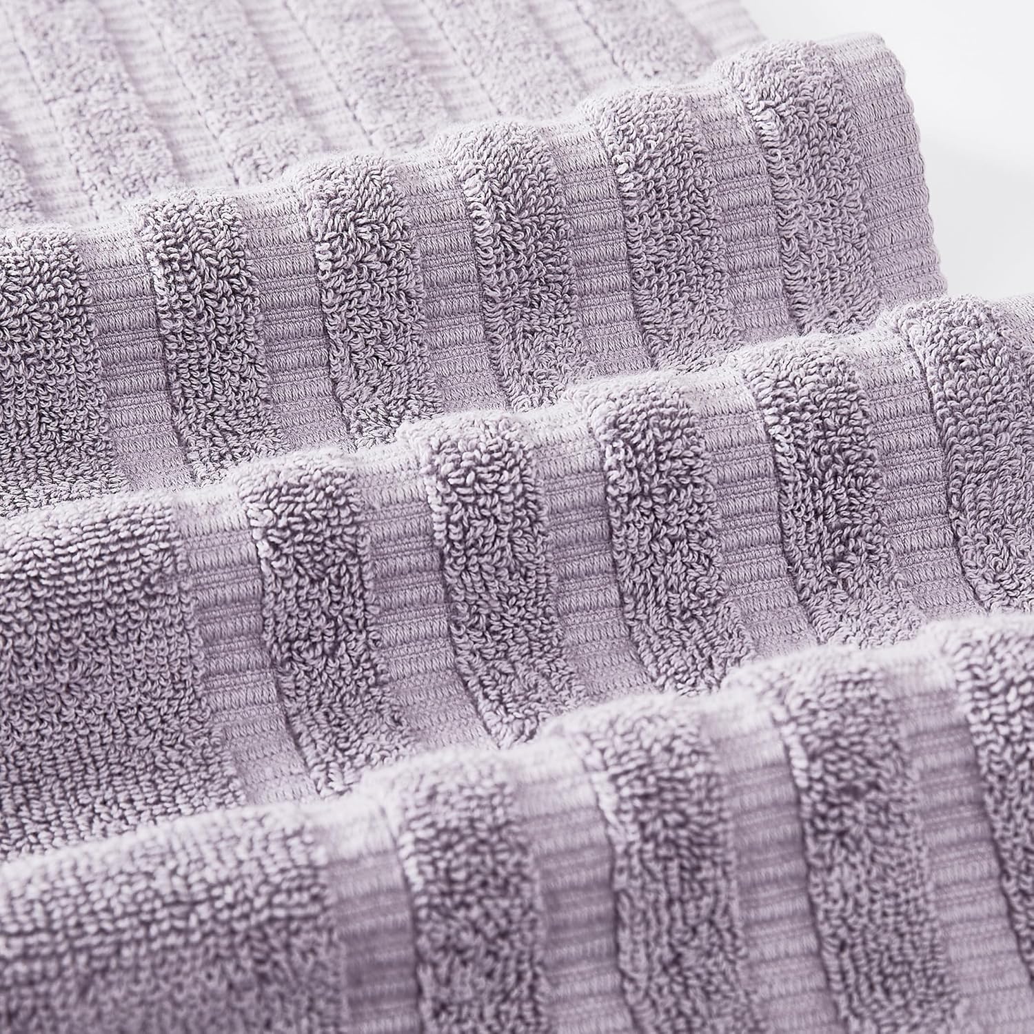Modern Threads Oxford 6-Piece 100% Cotton Towel Set – Yarn Dyed Jacquard & Solid – Includes 2 Bath Towels, 2 Hand Towels, 2 Washcloths – Absorbent, Quick Dry, Soft & Durable – Lavender - Image 3