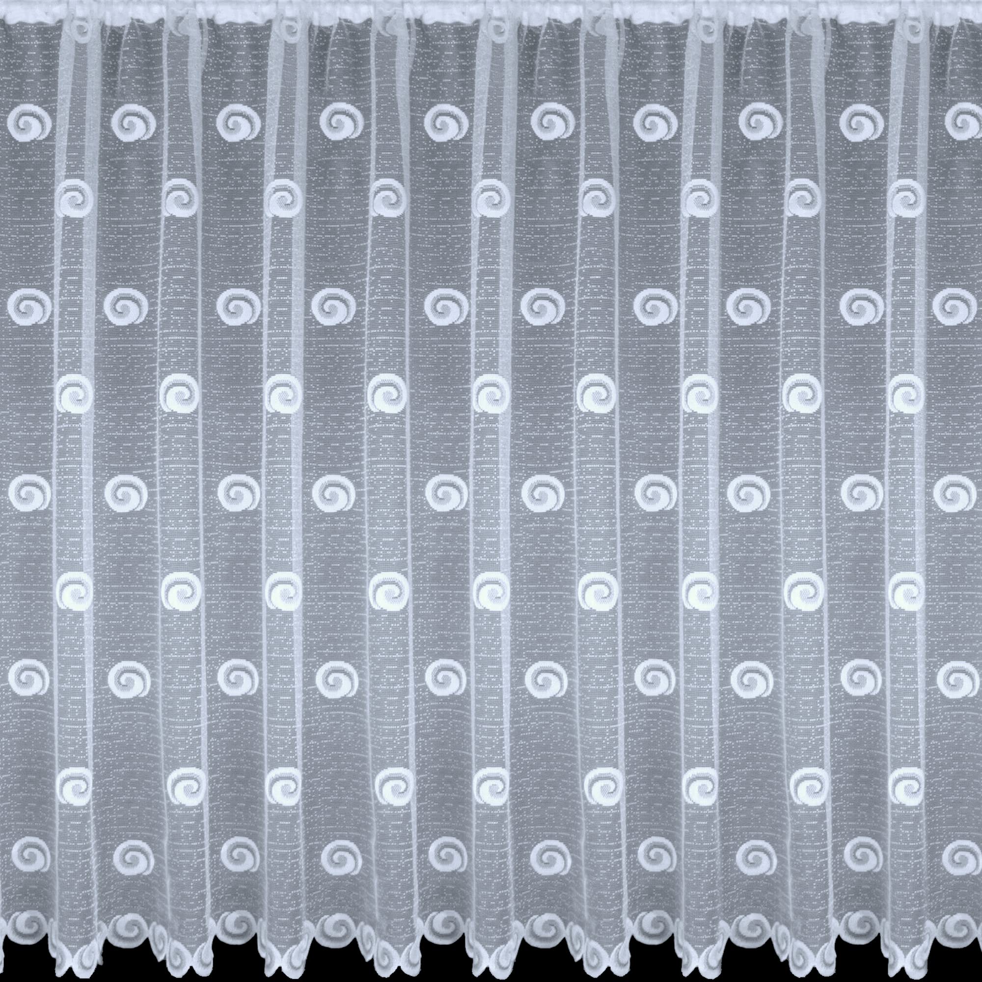 Kellyuk 2 Metre Wide x 90" (229cm) Drop - Charlee White Swirl Circle Modern Rod Top Lace Net Curtain
