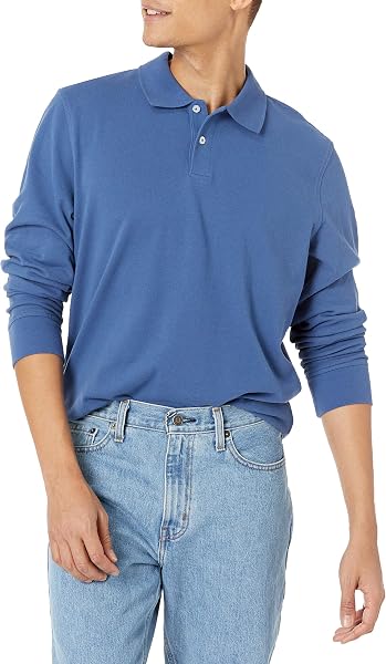 Amazon Essentials Men's Long-Sleeve Pique Polo Shirt