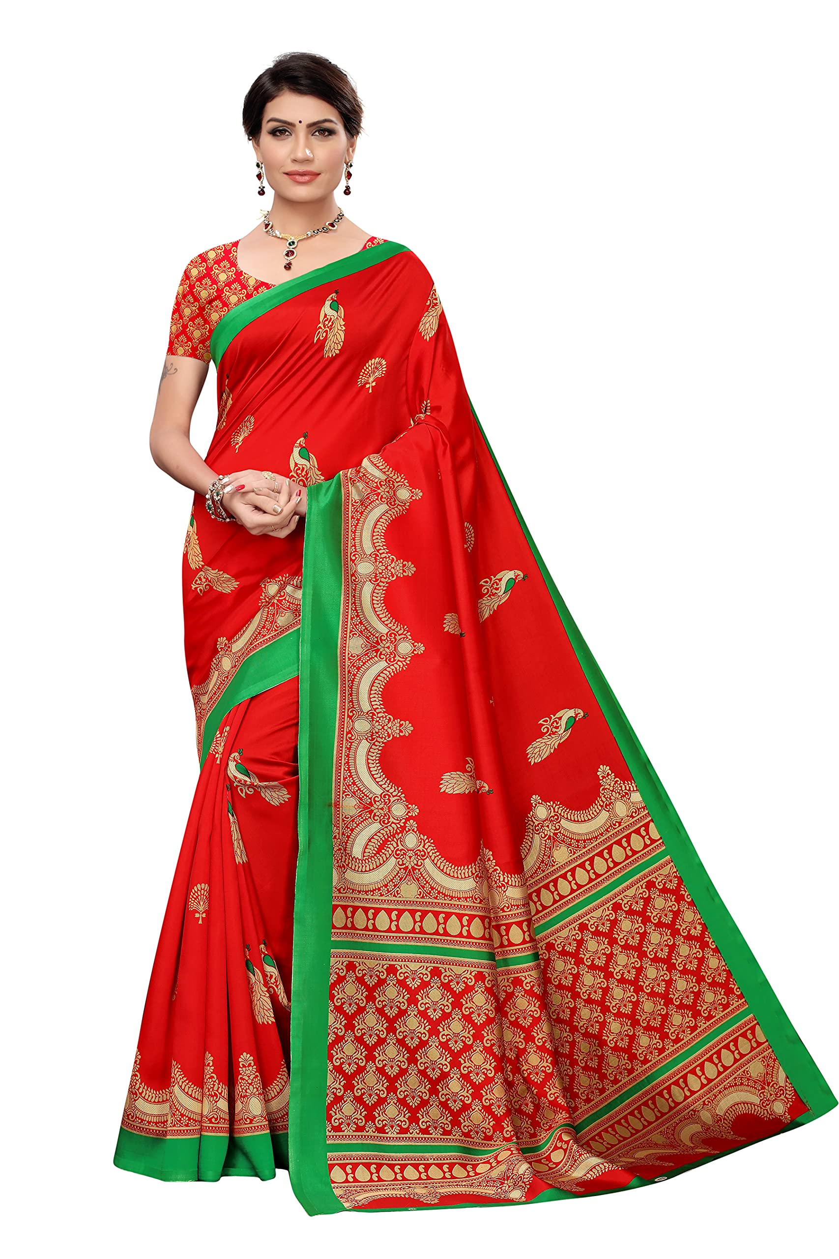 CC FASHION COOL CORNER Khadi Silk Saree with Blouse Piece