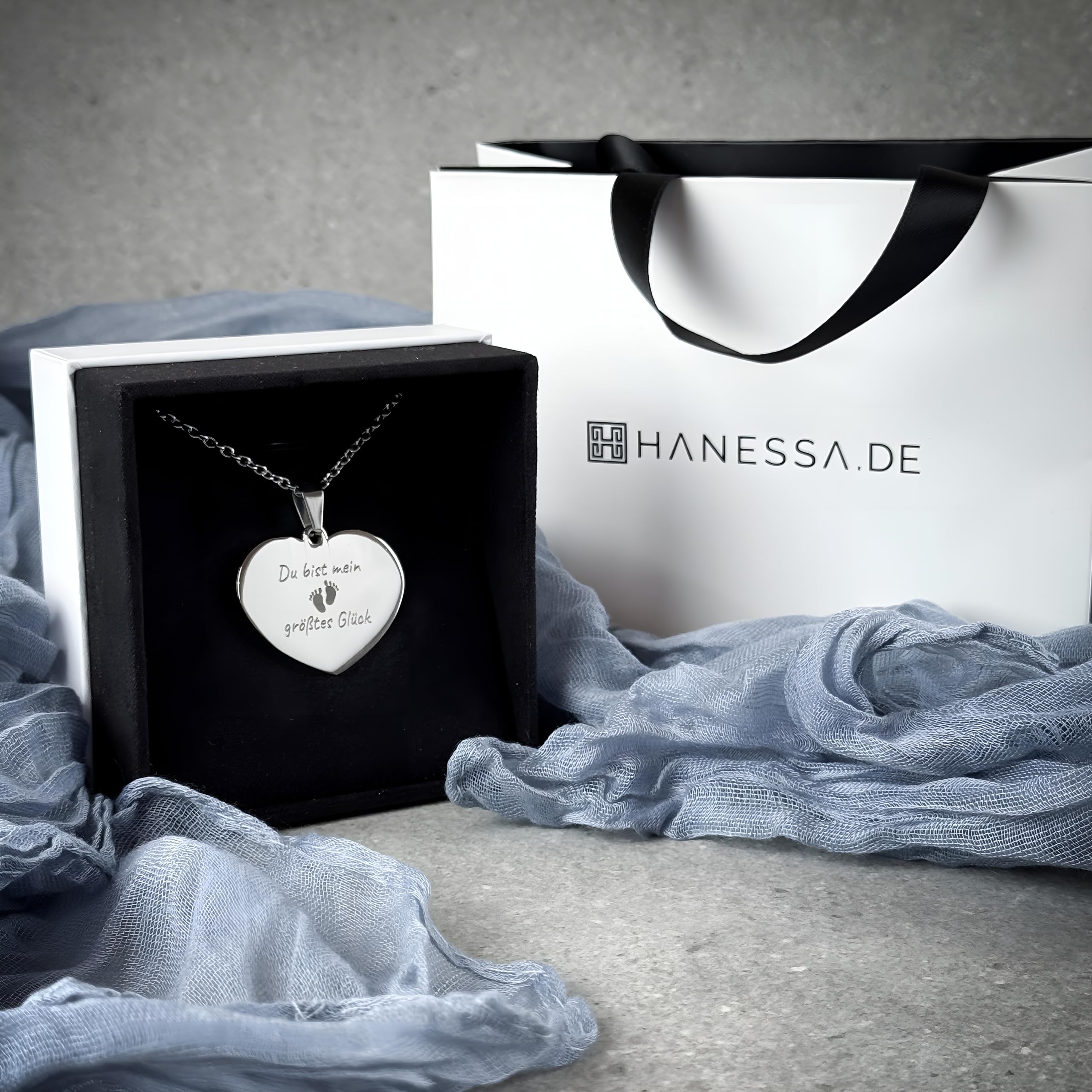 Personalisierte Kette mit Gravur Edelstahl 50 cm mit Anhänger Herz - Personalisierte Halskette für Frauen - Personalisierter Schmuck Damen Kettenanhänger