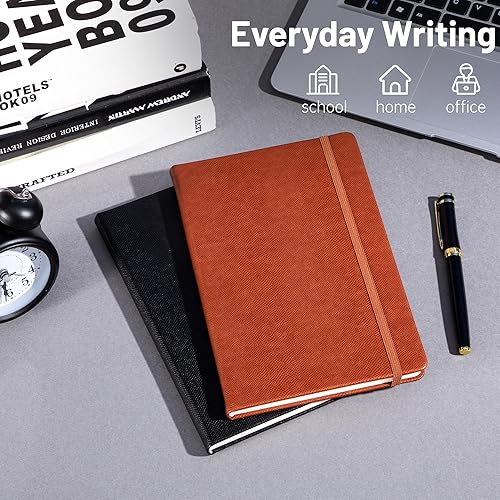 Miniatura 6 de Paquete de 2 cuadernos rayados, 320 páginas, tamaño mediano de 5.5 x 8.5 pulgadas, papel grueso de 3.53 oz/yd² A5 para hombres y mujeres, cuaderno