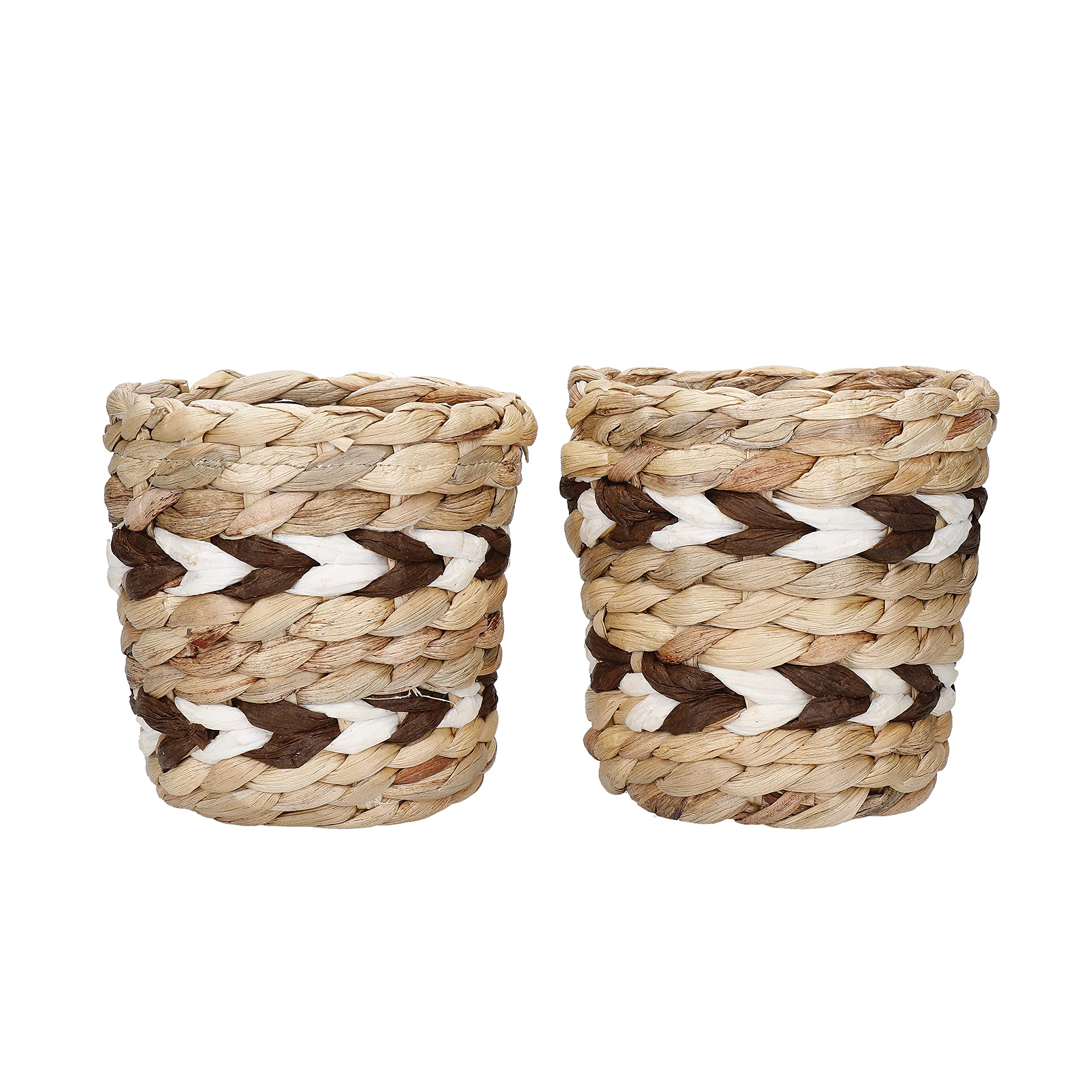 KitchenCraft Set of 2 Pieces Water Hyacinth Planters with Striped Design