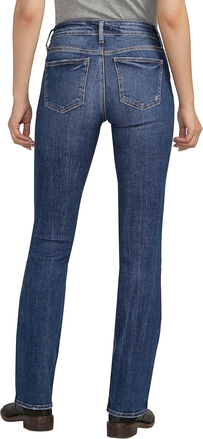 Silver Jeans Co. Women’s Suki Mid Rise Curvy Fit Slim Bootcut Jeans
