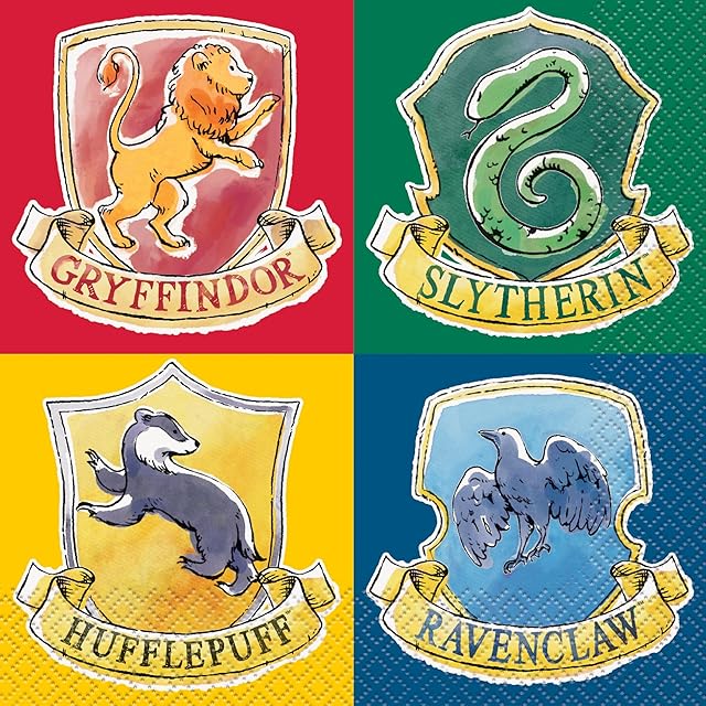 Unique 23562 Papierowe serwetki Harry Potter - 16,5 cm, opakowanie 16 sztuk, wielokolorowe