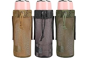 3 Piece Tactica Mesh Water Bottle Pouch, Ultralight Foldable for Backpack or Travel Bag