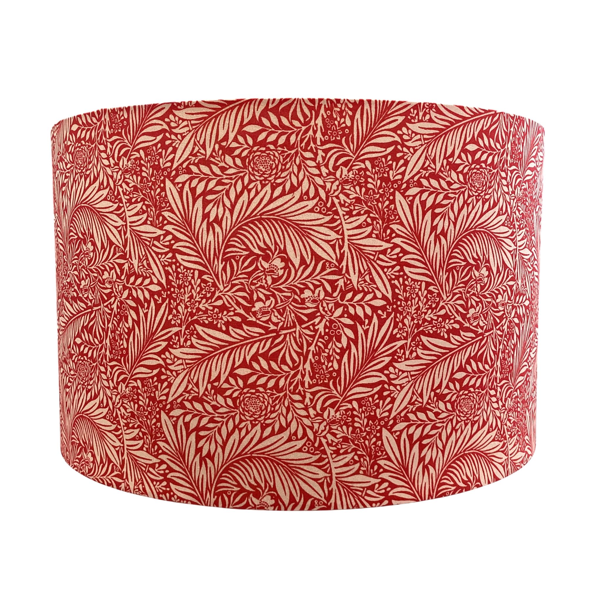 Handmade Lampshade William Morris Larkspur Red Cream Pink 20cm | 30cm | 40cm (Ceiling/Pendant, Large (40cm Diameter))