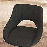 HOMCOM Bar Ensemble de tabourets 2, Tabourets pivotants avec hauteur réglable et fond découpé, Chaises à barres rembourrées en lin avec base en métal rond et repose-pieds, noir