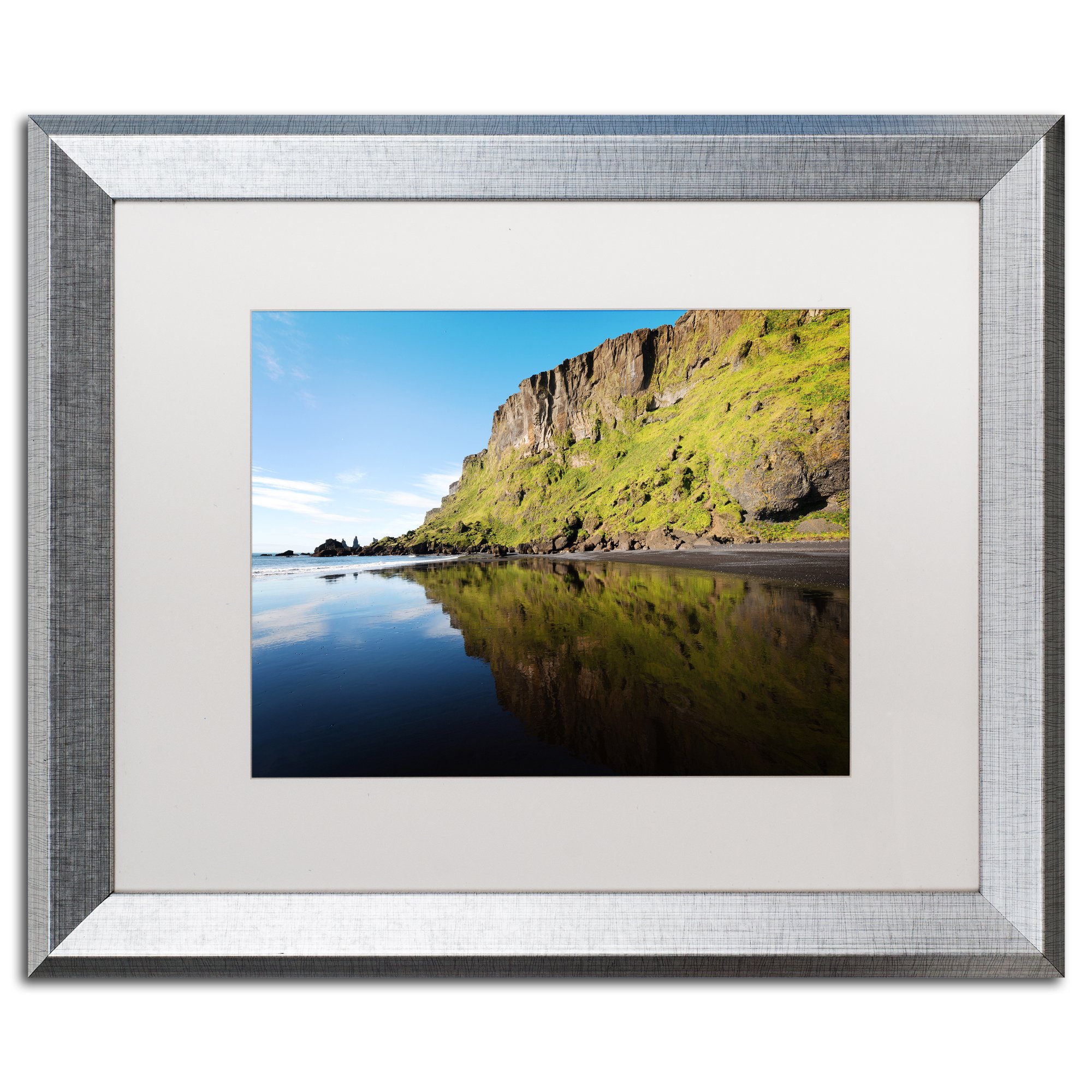 Vik Cliffs by Philippe Sainte-Laudy, White Matte, Silver Frame 16x20-Inch
