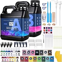 KISREL 82oz Clear Epoxy Resin Kit: 15 Pigments, 15 Mica Powders, No Yellowing, Bubble-Free for Crafts, Jewelry, Wood Molds