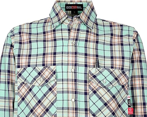 Miniatura 10 de BOCOMAL FR Shirts 6.25oz Camisas de soldadura ligeras Camiseta ignífuga para hombre ignífuga