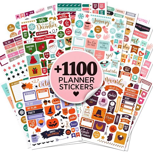 Aesthetic Monthly Planner Stickers - 1100+ Beautiful Design Accessories
