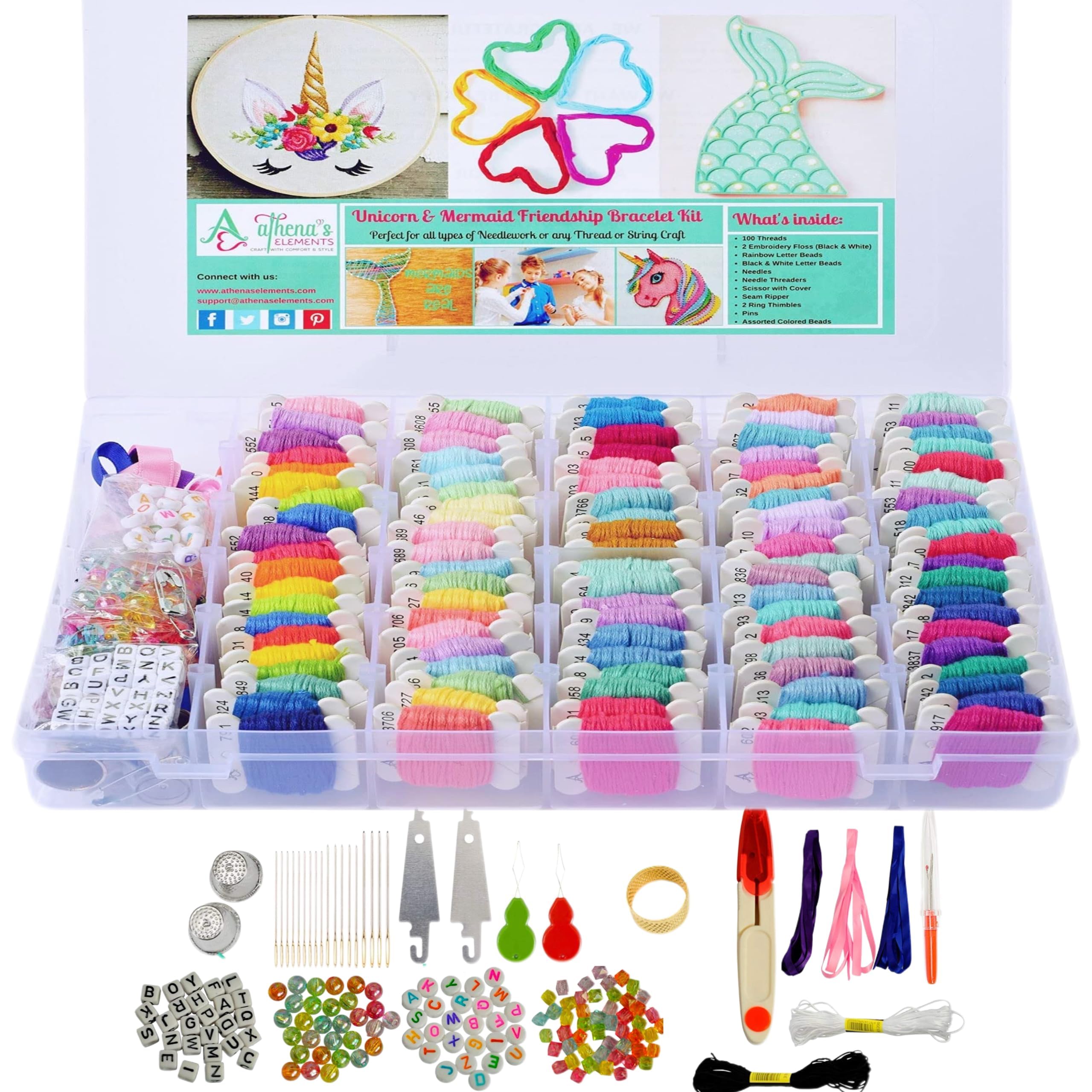 Amazon.com: Athena's 200 Pcs Friendship Bracelet String Kit String