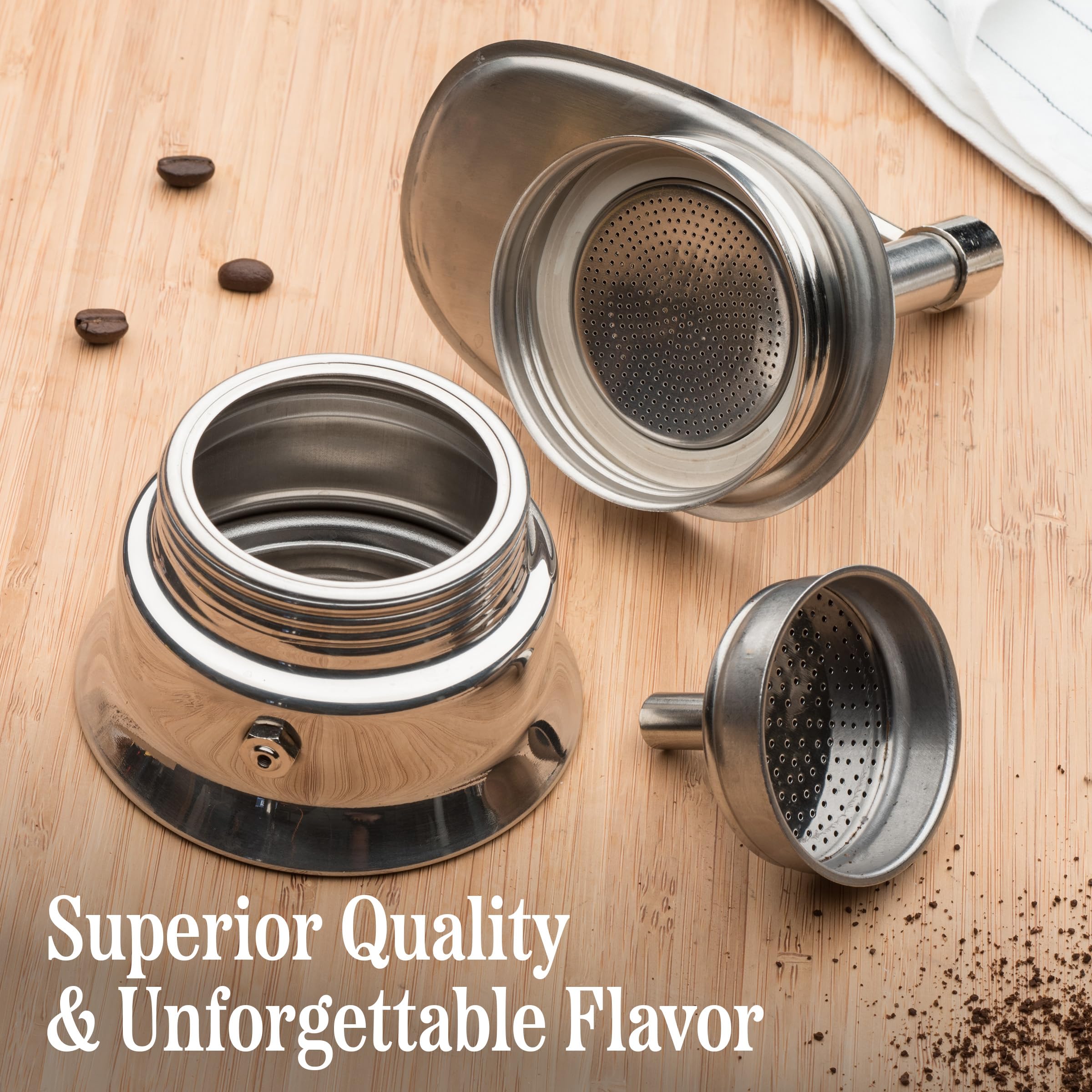 Amazon.com: Kings County Tools Single Spout 1 Cup Coffee Maker - Stainless  Steel Stovetop Espresso Maker - Italian Coffee Machine for Espresso,  Cappuccino, and Mocha - Portable Brew Pot for Home or