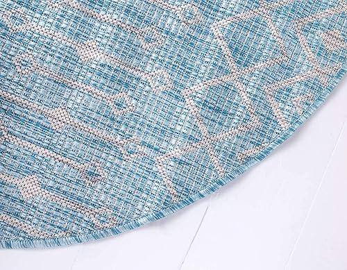 Vista 576 de Unique Loom Alfombra Colección enrejado Marroquí Celosía Transicional Interior y Exterior, Polipropileno Gris carbón/natural